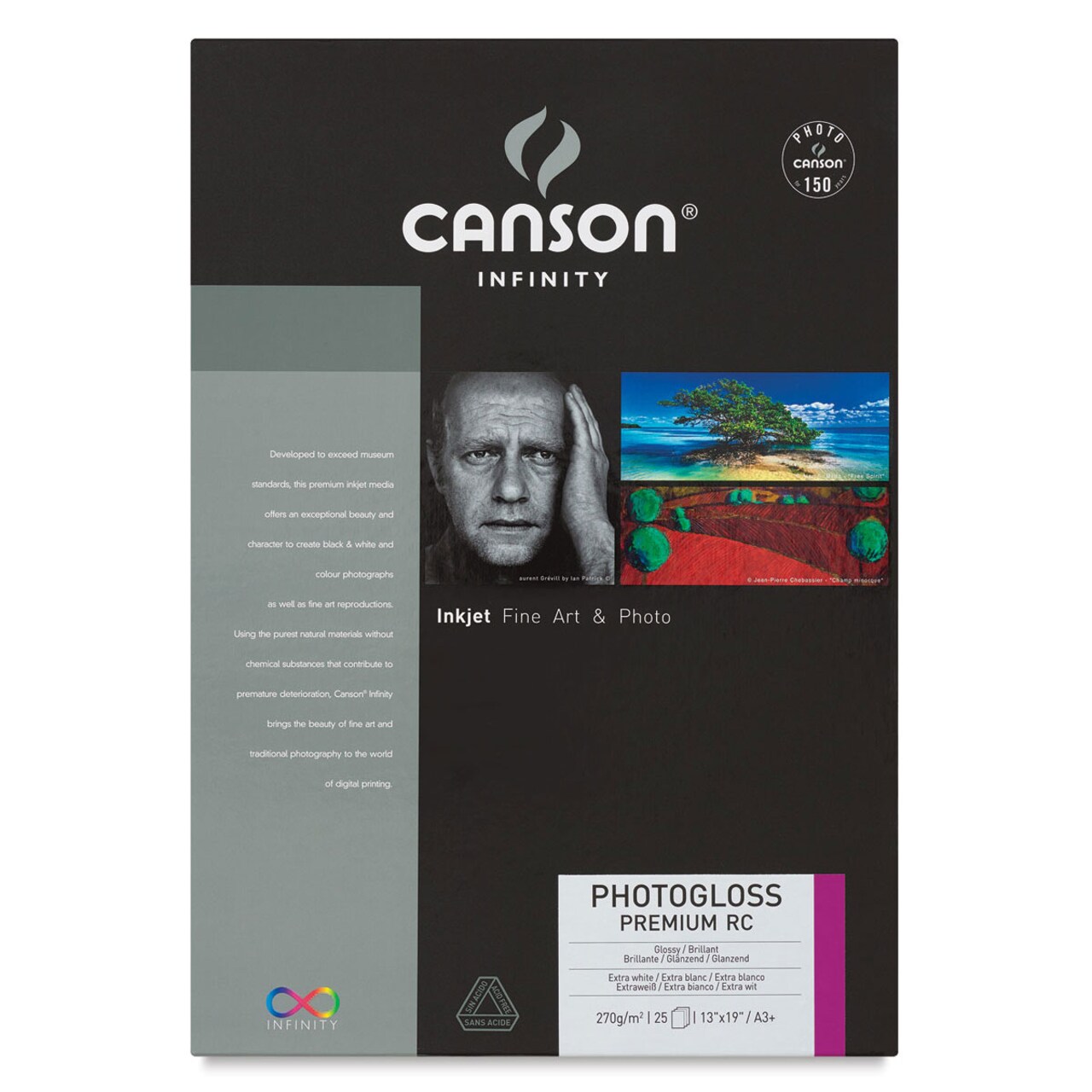 Canson Infinity PhotoGloss Art Papers - 13" x 19" (A3+), Premium Resin Coated, Pkg of 25